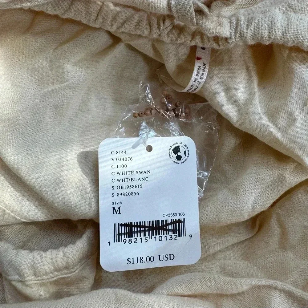 NWT Free People Somewhere Sunny Halter Maxi Dress White Swan Medium